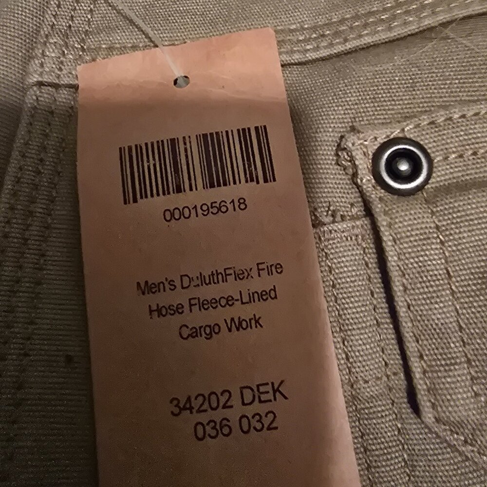 Nwt - Dukuth fleece.lined cargo pants 36-32 - tan - Picture 3 of 6
